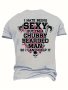 SEXY CHUBBY BEARDED MAN Letter Digital Print Men's Trendy Short Sleeve Crew Neck T-shirt Summer Outdoor