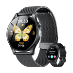 Toxiya Smart Watch Android iphone Fitness Ai Assistant Sport Tracker 100+ Sport Modes Fitness Tracker - Black Dual Belt