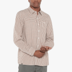 Jeep Mens Long Sleeved Yarn Dyed Check Shirt In Camel - Camel 4XL