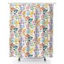 Shower Curtain 180X180CM Farmhouse Leaf Print Fabric Shower Curtain