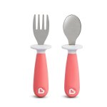 Munchkin Raise Fork Spoon Set - Pink