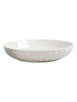 White Fluted Ceramic Serving Bowl 25CM - None None