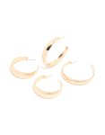 Goldair Gold Mixed Size Flat Hoop Earrings 2 Pack