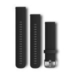 Garmin Quick Release Band Black Silicone Silver Buckle 20MM