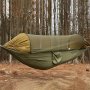 1PC Large Camping Hammock With Mosquito Net 2 Person Pop-up Parachute Lightweight Hanging Hammocks Tree Straps Swing Hammock Bed