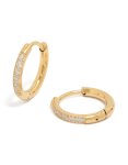 Goldair Gold Plated Surgical Steel Cubic Zirconia Classic Sleeper Earrings 10 Mm