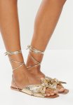Lynde Ankle Strap Sandals - Gold