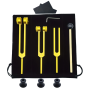 3-PIECE Golden Tuning Forks Set- 128HZ 256HZ 512HZ With Storage Pouch