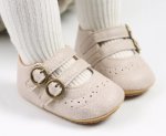 Ivory Leather Double Buckle Pumps