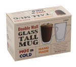 Double Wall Glass Tall Mug 330ML 2PC