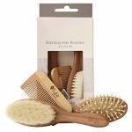 Kyte Baby Bamboo 3-PIECE Brush Set - 1 Goat Hair Brush 1 Wooden Bristle Brush And 1 Bamboo Comb