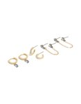 Goldair Gold Plated Cubic Zirconia Chain & Huggie Earrings 3- Pack