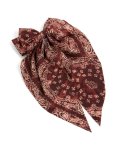 Brown Paisley Printed Fabric Bow Hair Clip