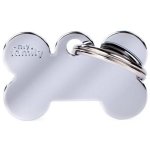 Myfamily Small Bone Pet Id Tag - Chrome Brass Waggs Online Pet Shop