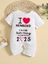 Baby's "I Love Mom & Dad" Print Unisex Bodysuit Casual Short Sleeve Romper Toddler & Infant Girl's Onesie For Summer As Gift