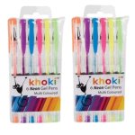 - Bulk Pack Of 2 Novelty Neon Gel Pens -assorted Colours 12 Pcs