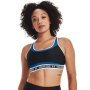 Under Armour Women'smid Crossback Block Sports Bra - Victory Blue / Black - Large