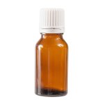 15ML Amber Glass Bottle With Slow Flow Dropper Cap - White