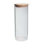 Cylinder Jar W wooden Lid 27X10 Cm 1.7L