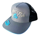 Daiwa Cap Trucker Fish On Cap Grey Blue