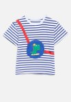 PoP Candy Striped Crew Neck Tee - Blue & White
