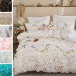 3PCS Soft And Comfortable Bronzing Duvet Cover Set For Bedroom And Guest Room - Includes 1 Duvet Cover And 2 Pillowcases Core No
