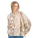 Amy Blouse Tan Snake Skin