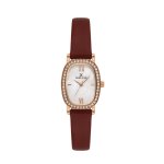 Premium Rose Gold Tone Brown Leather Watch