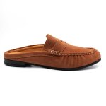 Azura Leather Mule- Tan Suede Velour - 8