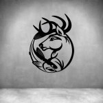 Deer With Fish - Grey L 600 X H 450MM