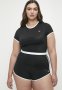 Lizzy Plus Korra Short Sleeve Active Crop Rashie - Black