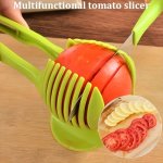 1PC Tomato Lemon Slicer Circular Fruit Onion Cutter With Knife Handle Guide Stainless Steel Kitchen Potato Lime Food Rack Multip