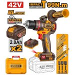 Ingco 42V Cordless Bl Impact Drill 99NM 2.0AH Kit CIDLI429982