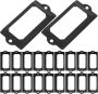 50PCS Black Iron File Card Label Holders With Screws Antique Drawer Label
