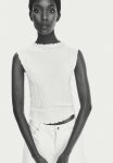 Textured Jersey Top - White