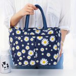 1PC Large Capacity Daisy Bag Reusable Cute Tote Lunch Box For Teenagers And Workers At School Classroom Canteen Back To School C