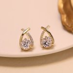 1PAIR Girl's Minimalist Design Shiny Earrings Fashion Exquisite Graduation Party Commemorative Gift Decoration Earrings Jewelry