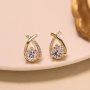 1pair Girl's Minimalist Design Shiny Earrings Fashion Exquisite Graduation Party Commemorative Gift Decoration Earrings Jewelry