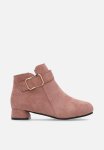 PoP Candy Buckle Strap Ankle Boots - Pink
