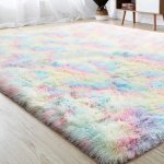 Rainbow Fluffy Rug Flufrain