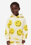 Printed Hoodie - White & Yellow