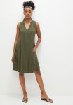 Edit Linen Pocket Detail Swing Dress - Fatigue