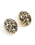 Goldair Gold Leopard Print Bubble Stud Earrings