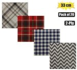 Serviettes 2PLY 33CM 20PC Tartan zigzag