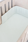 Mint Gingham Washed Cotton Cot Fitted Sheet - Large Sa Cot: 132CM X 66CM X 10CM