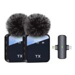 Gc 2-IN-1 Dual Wireless Lavalier Microphones For Type-c & Lightning Devices Noise Reduction Plug & Play Long Range