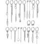 Men's Stainless Steel Huggie Hoop Earrings Kpop Dangle Earring Set