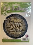 Happy Bday Gold Navy Splash 18INCH