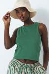 Ribbed Tank Top - L Green