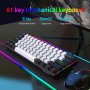 Snpurdiri 60% Mechanical Gaming Keyboard LED Backlit Gaming Mechanical Keyboard With Blue Switches Red Switches Portable 60 Percent Gaming Keyboard